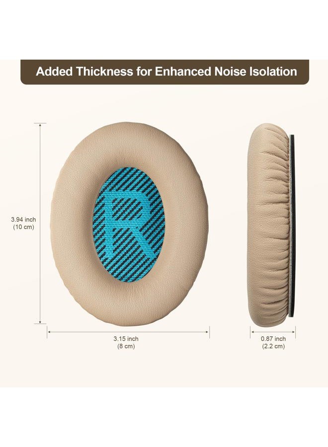 Aurivor Replacement Ear Pads Earpads for Bose QuietComfort QC 2 15 25 35 Ear Cushion for QC2 QC15 QC25 QC35 SoundLink SoundTrue Around-Ear II AE2 (Brown Cushion+Blue Scrim) - Image 5