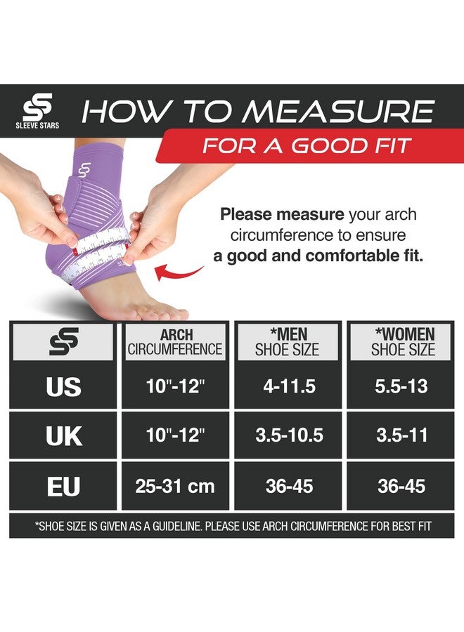 SS SLEEVE STARS Sleeve Stars Ankle Brace for Sprained Ankle, Plantar Fasciitis Relief Ankle Support for Women, Ankle Compression Sleeve w/ Strap (Single/Light Purple)  - Image 4