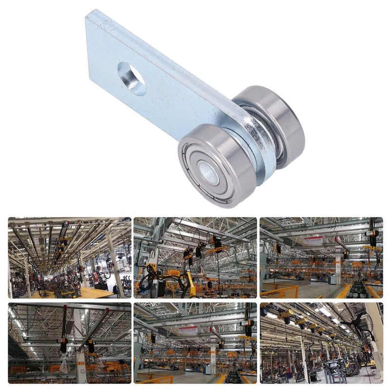 Heavy Duty Trolley Assembly: 2-Wheel Silver Strengthened Carbon Steel & Stainless Steel - CNC Processed Burr-Free Surface High Performance Bearing Roller for Factory Track Ceiling Trolley Systems DIY - Image 5