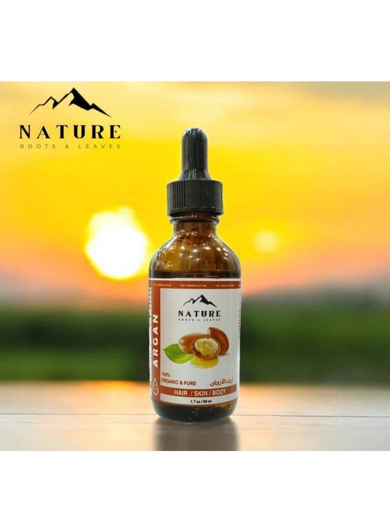 طبيعة زيت الأرجان المغربي من Nature   ٥٠ مل زيت لترطيب الشعر، علاج التقصف، تغذية الشعر– السائل الذهبي لجمال شعرك وبشرتك - Image 2