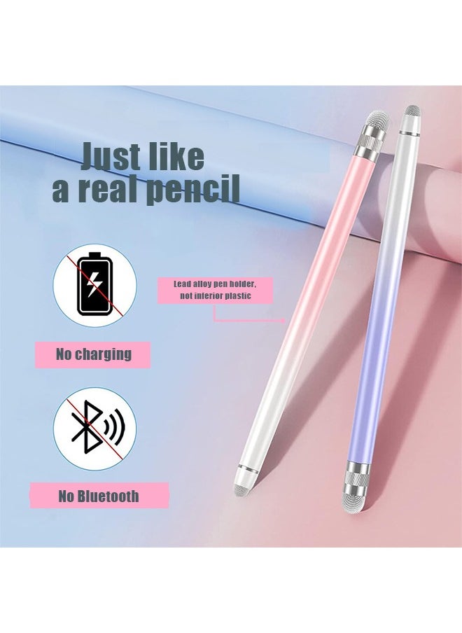 Generic - 2PCS Stylus Pens For Touch Screens, Pen iPhone/iPad/Tablet Android/Microsoft Surface, Compatible With All Screens(White Pink/White Purple) - Image 1