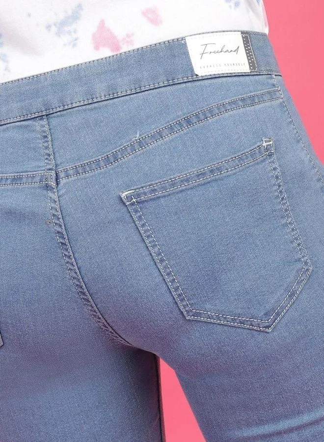 Freehand  Women Bootcut Solid Mid Rise Jeans  | Best Price UAE