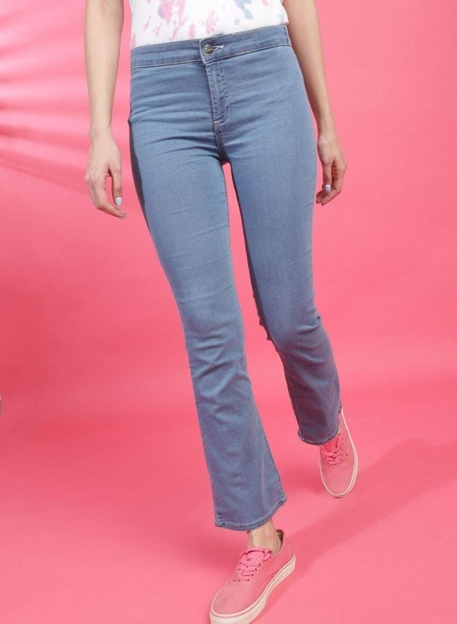 Freehand Women Bootcut Solid Mid Rise Jeans - Image 1