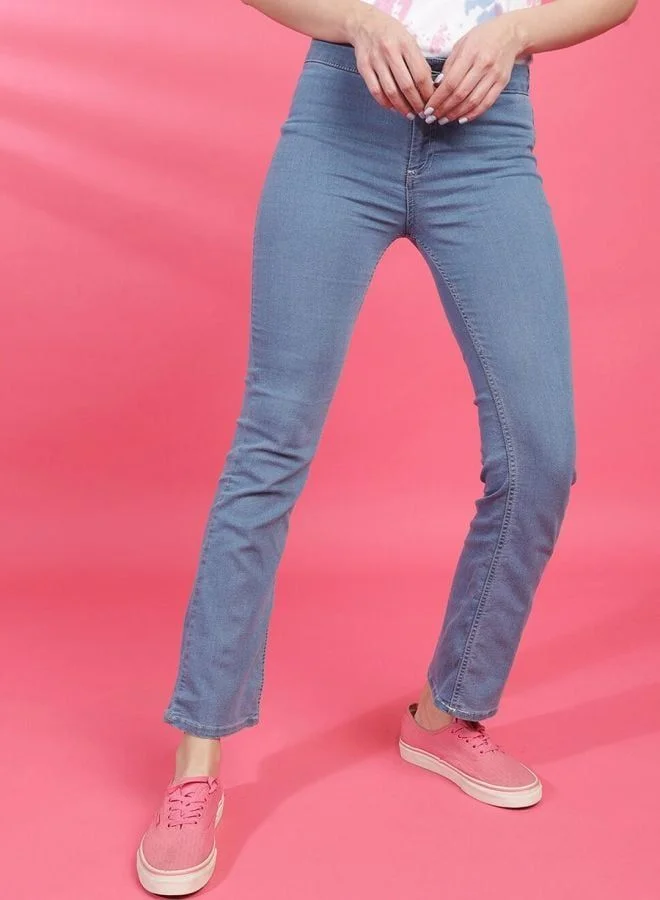 Freehand  Women Bootcut Solid Mid Rise Jeans  | Best Price UAE