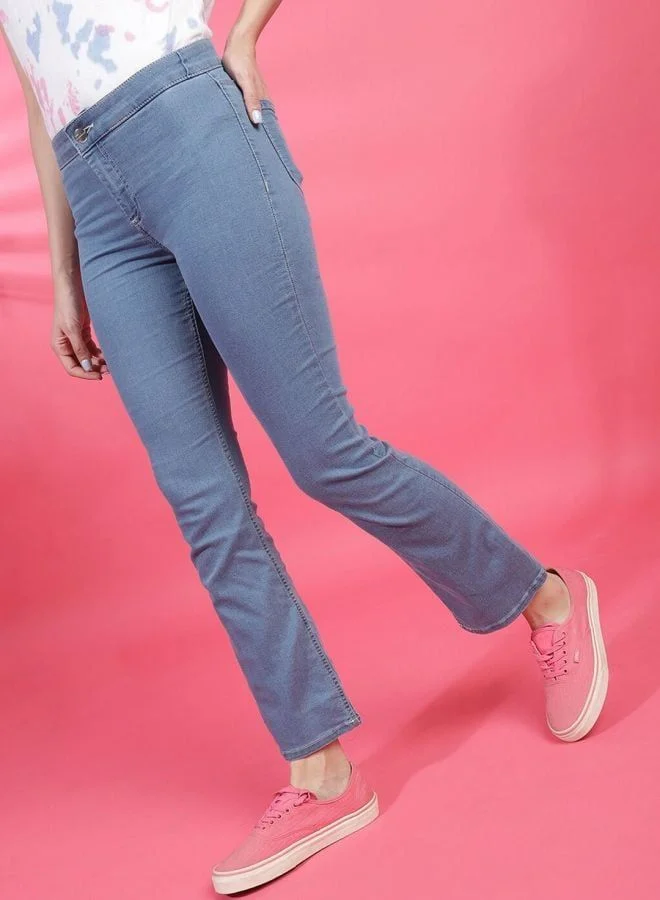 Freehand  Women Bootcut Solid Mid Rise Jeans  | Best Price UAE