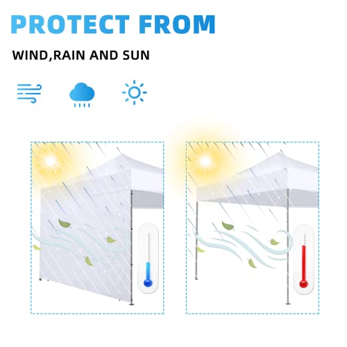 Joramoy Instant SunWall for 10x10 Pop Up Canopy, Canopy Walls 10x10 for Outdoor Instant Canopies,1 Pack Sidewall Only (White) - Image 5