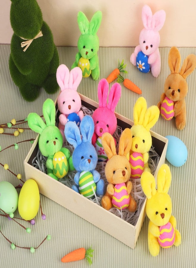 Fovths 12 Pack 4.7 Inch Easter Plush Bunnies Keychain Eggs Stuffed Bunny Set Plush Rabbit with Eggs Filler or Basket Filler Rabbit Keychain Set Easter Party Favors Gifts, Multi-Color - Image 5
