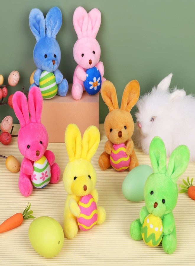 Fovths 12 Pack 4.7 Inch Easter Plush Bunnies Keychain Eggs Stuffed Bunny Set Plush Rabbit with Eggs Filler or Basket Filler Rabbit Keychain Set Easter Party Favors Gifts, Multi-Color - Image 4