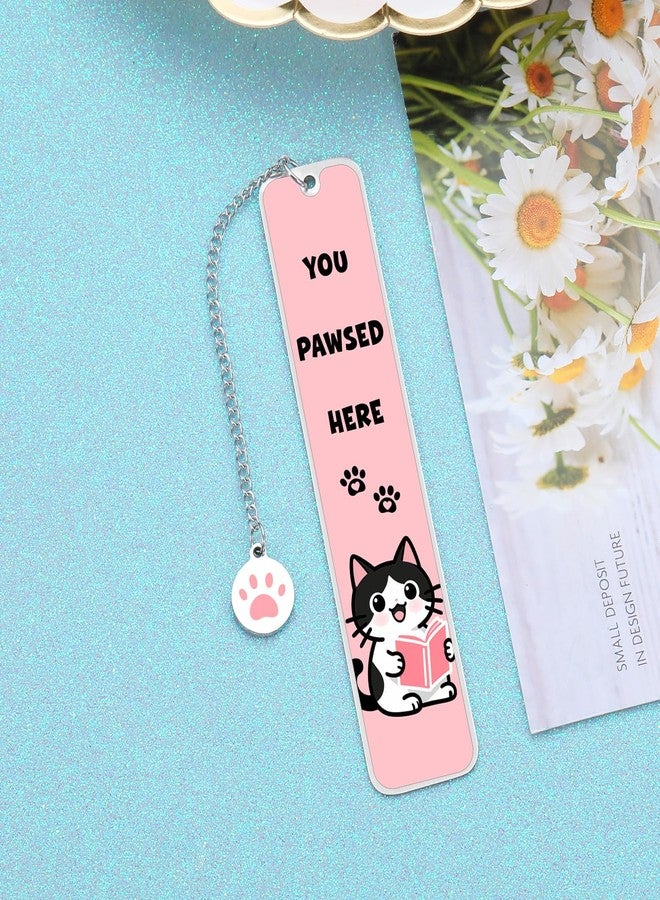 NUBARKO Pink Cat Bookmarks Easter Basket Stuffers Bookmark Lover Gifts for Women Cat Lovers, Cute Bookmarks Pink Stuff Book Marks for Reading Women Girls, Black Cats Themed Gifts for Book Lovers Readers Woman - Image 4