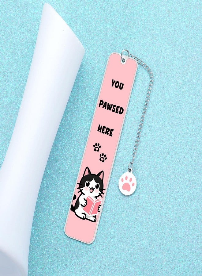 NUBARKO Pink Cat Bookmarks Easter Basket Stuffers Bookmark Lover Gifts for Women Cat Lovers, Cute Bookmarks Pink Stuff Book Marks for Reading Women Girls, Black Cats Themed Gifts for Book Lovers Readers Woman - Image 2