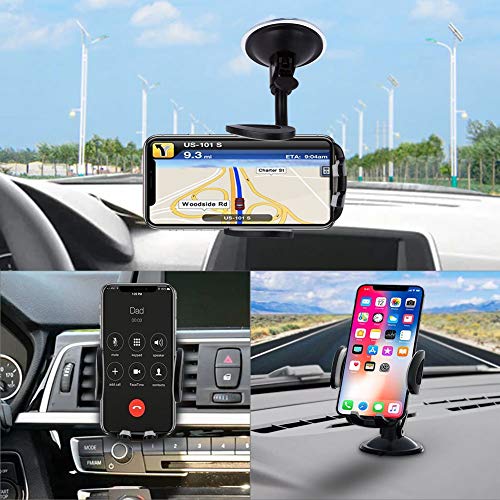 Vansky Car Phone Holder Mount, 3-in-1 Universal Cell Phone Holder Car Air Vent Holder Dashboard Mount Windshield Mount Fit for iPhone 16 15 14 13 Pro Max, Samsung S24 S23 LG Sony and More - Image 2