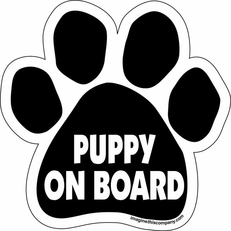 Imagine This Paw Car Magnet, Puppy on Board, 5-1/2-Inch by 5-1/2-Inch