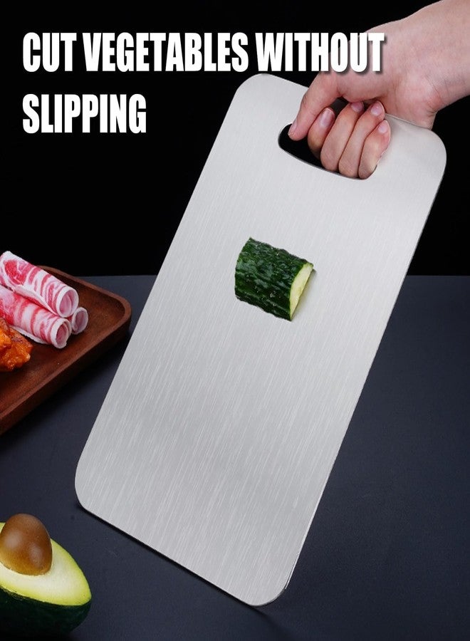 Zaucet Titanium Cutting Board - 2025 New Upgrade 100% Pure Titanium Cutting Boards for Kitchen Double Sided Non Toxic Titanware Cutting Board,Hygiene Durable Dishwasher Safe Chopping Board (18"L x 12"W) - Image 4