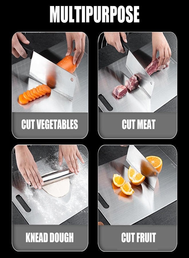 Zaucet Titanium Cutting Board - 2025 New Upgrade 100% Pure Titanium Cutting Boards for Kitchen Double Sided Non Toxic Titanware Cutting Board,Hygiene Durable Dishwasher Safe Chopping Board (18"L x 12"W) - Image 5