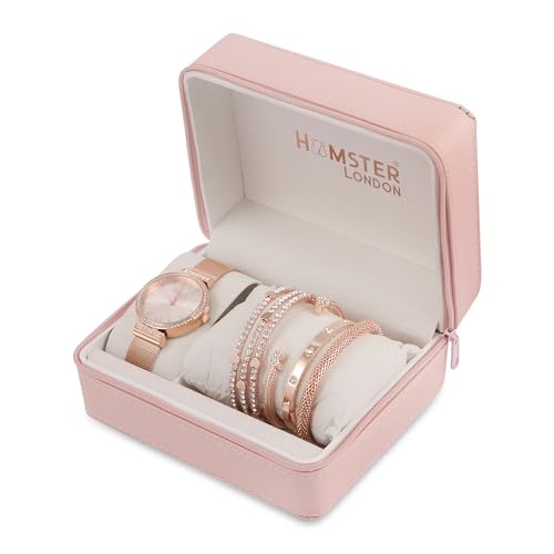 HAMSTER London Evening Star Women’s Rose Gold Watch | Elegant Analog Watch for Women | Stainless Steel Strap | Classic Round Dial | Gift for Her - Image 5