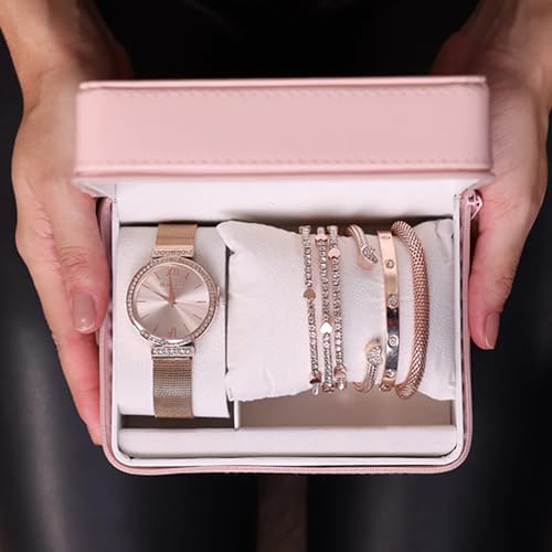 HAMSTER London Evening Star Women’s Rose Gold Watch | Elegant Analog Watch for Women | Stainless Steel Strap | Classic Round Dial | Gift for Her - Image 3