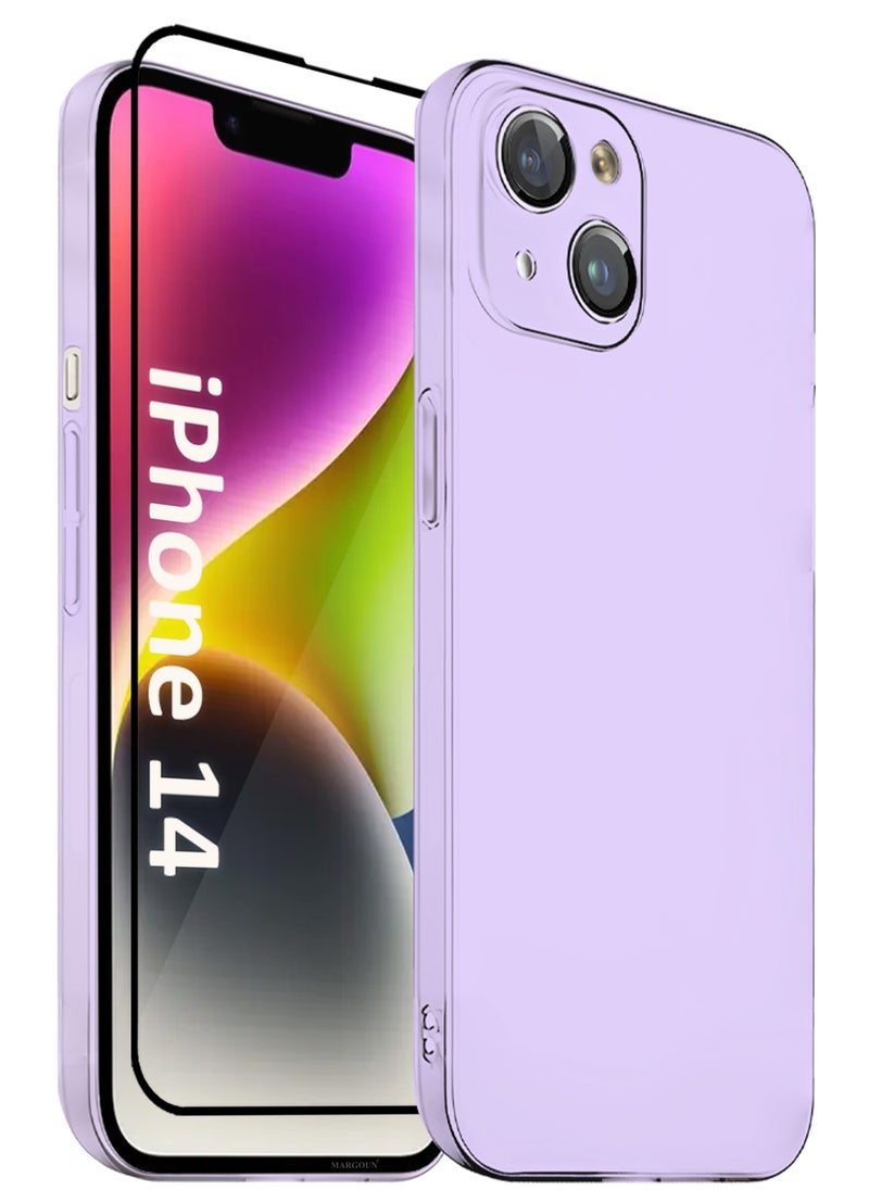 CATANES (for iPhone 14) 2Packs Case Cover Air Skin Series Back Cover Sturdy Durable Thin Case Drop Protection Cover - Transparent Purple  - Image 1