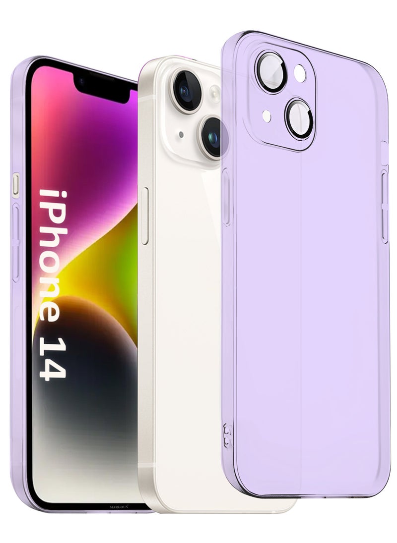CATANES (for iPhone 14) 2Packs Case Cover Air Skin Series Back Cover Sturdy Durable Thin Case Drop Protection Cover - Transparent Purple  - Image 3