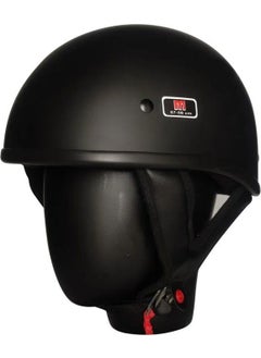 Ebakbak Motorcycle and Bicycle Helmet Abs Material Half Chopper Model Helmet Retro Model Harley Helmet Matte Black 