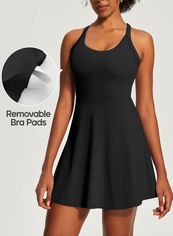 Heathyoga Easy Peasy Tennis Dresses for Women with Shorts Underneath and Bra Athletic Dress for Women Golf Workout Dress - Image 3