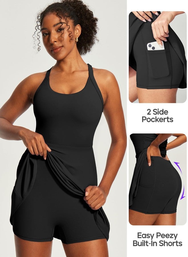 Heathyoga Easy Peasy Tennis Dresses for Women with Shorts Underneath and Bra Athletic Dress for Women Golf Workout Dress - Image 4