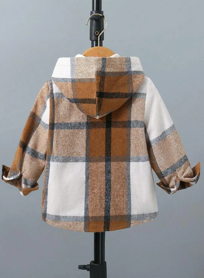 Take Two Take Two Boys Checked Hoodie Button Front Jacket