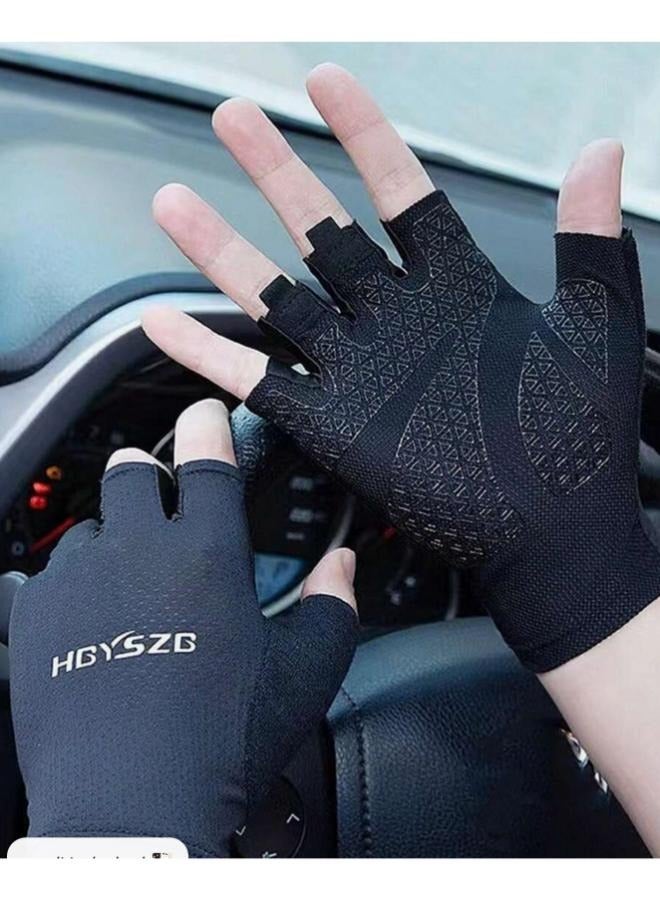 Generic 1Pair Cycling Gloves Road Bike Light Weight Padded Half Finger Gloves Breathable Anti-Slip Shock-Absorbing Sports Fitness Gloves  - Image 4