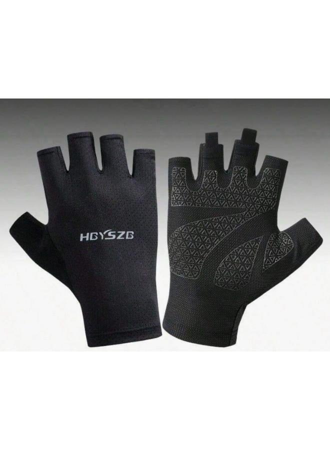 Generic 1Pair Cycling Gloves Road Bike Light Weight Padded Half Finger Gloves Breathable Anti-Slip Shock-Absorbing Sports Fitness Gloves  - Image 1