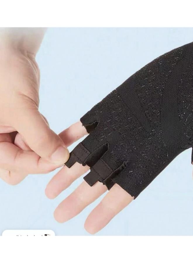 Generic 1Pair Cycling Gloves Road Bike Light Weight Padded Half Finger Gloves Breathable Anti-Slip Shock-Absorbing Sports Fitness Gloves  - Image 3