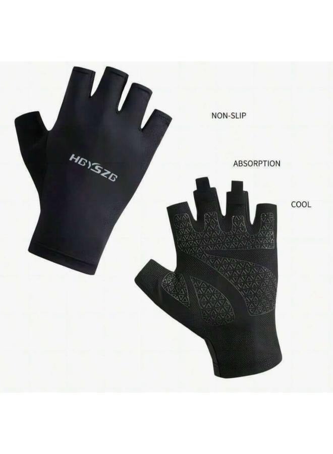 Generic 1Pair Cycling Gloves Road Bike Light Weight Padded Half Finger Gloves Breathable Anti-Slip Shock-Absorbing Sports Fitness Gloves  - Image 2