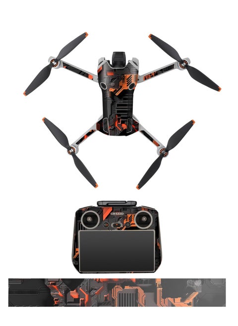 ملصقات الجلد لـ DJI Mini 4 Pro، ملصقات مقاومة للماء لمجموعة الاكسسوارات التي يمكنك تركيبها بنفسك متوافقة مع DJI Mini 4 Pro و RC 2 Controller