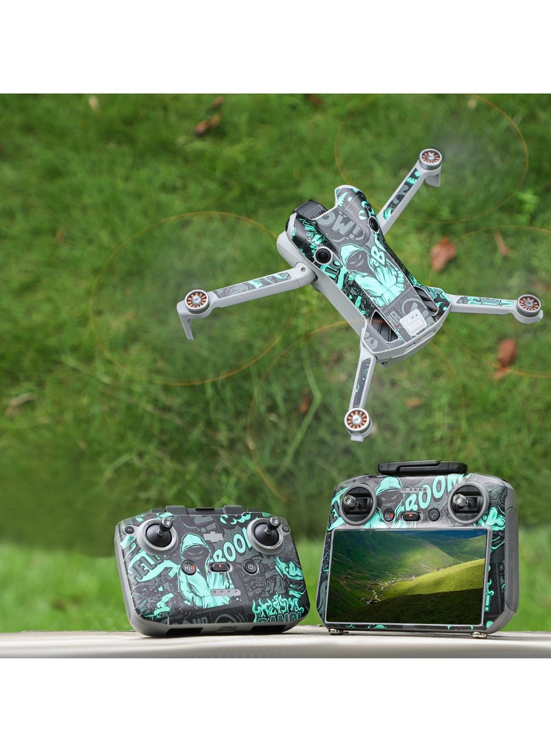 SYOSI - Skin Stickers for DJI Mini 4 Pro, Waterproof Decal Skins DIY Accessory Set Compatible with DJI Mini 4 Pro and RC 2 Controller - Image 1