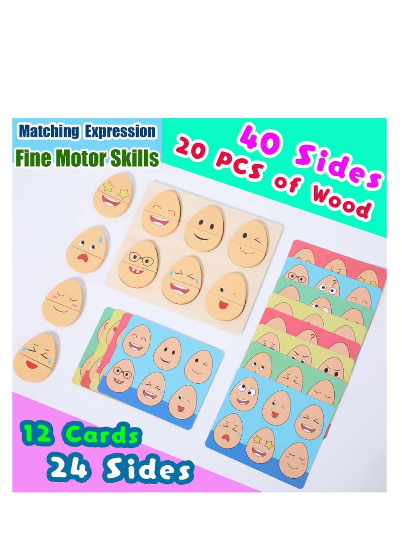 Montessori Toys for 2-6 Year Old,Toddlers Wooden Expressions 32 in 1 Preschool Kids Wood Gifts,Autism Sensory Educational Toys for Boys Girls Age 3-5, Stocking Stuffers for Kids - Image 2