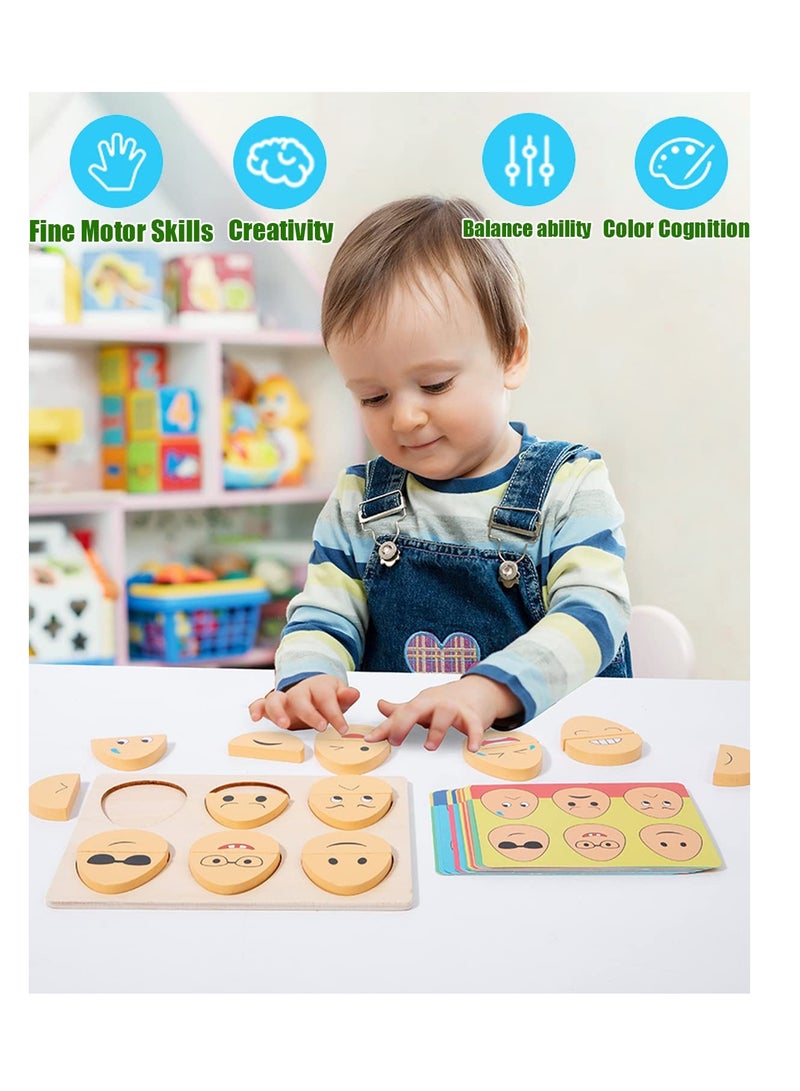 Montessori Toys for 2-6 Year Old,Toddlers Wooden Expressions 32 in 1 Preschool Kids Wood Gifts,Autism Sensory Educational Toys for Boys Girls Age 3-5, Stocking Stuffers for Kids - Image 3