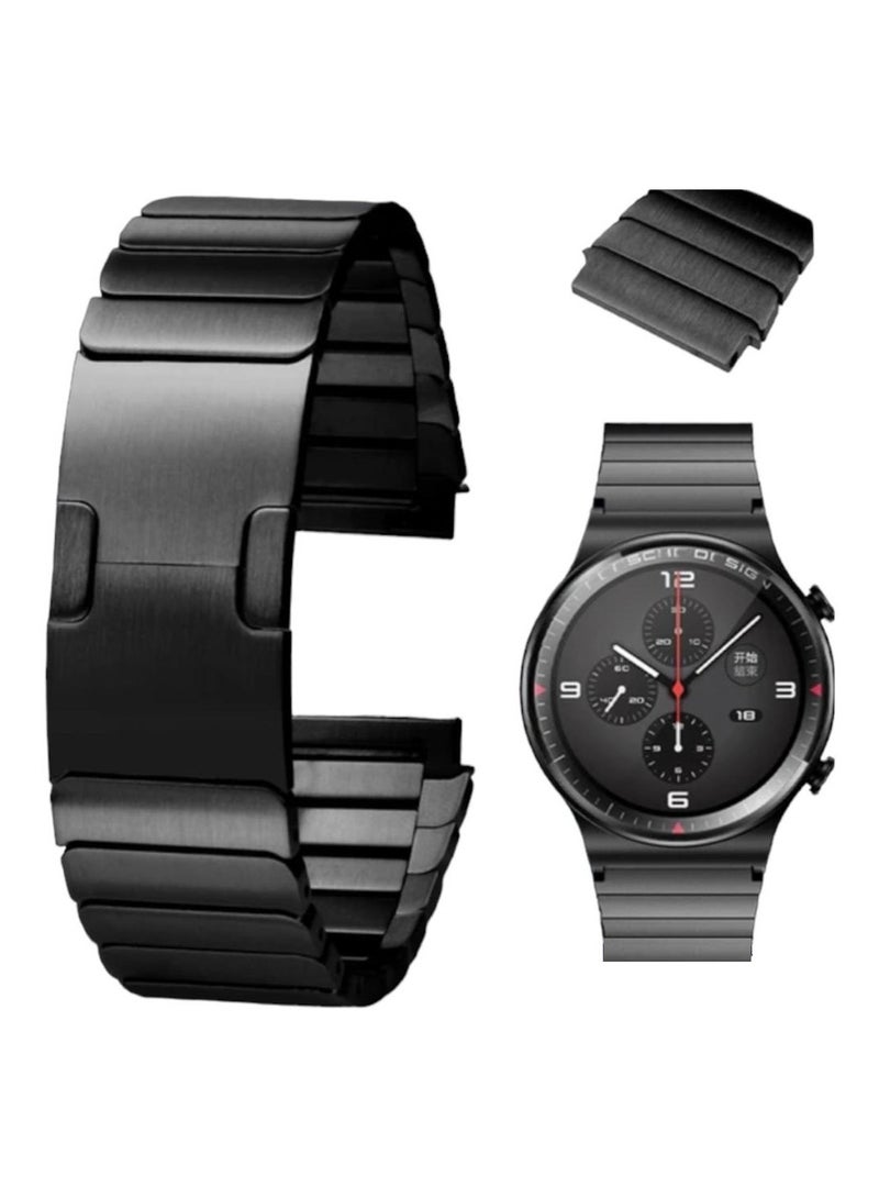 Titanium Black Strap For Samsung Galaxy Watch 3 45mm 46MM Gear S3 And Huawei GT-2/2E/Pro 46mm - Image 1