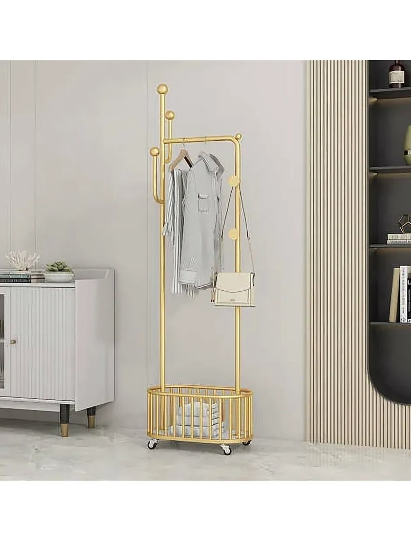 Beauenty Modern Coat Rack Living Room Furniture Mobile Clothes Rack on Wheels Bedroom Furniture Metal  - Image 1