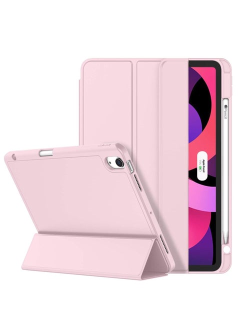 حافظة إلترازون لجهاز iPad Air مقاس 11 بوصة (M2، 2024) - متوافقة مع الجيل الرابع والخامس والسادس (2024/2022/2020) | حامل ثلاثي الطيات رفيع مع ملحق مغناطيسي | يدعم قلم Pencil Pro وقلم Pencil (USB-C) | حماية متينة باللون الوردي