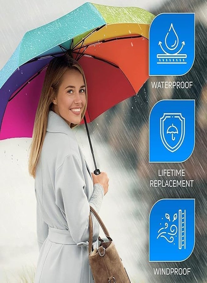 Shovclick مظلة شوفكليك، مظلة كبيرة الحجم للحماية من الشمس والمطر والرياح، قوية، قابلة للطي ثلاث مرات، مناسبة للرجال والنساء والأطفال. صغيرة الحجم وأنيقة، مقاومة للرياح ومدمجة. - Image 2