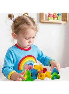 RAINBOW TOYFROG Jumbo Nuts And Bolts Toddler Toys - 40 Busy Bolts With Storage Tote & Book - Toddler & Baby Occupational Therapy Toys - Develop Fine Motor Skills Through Play  - Image 5