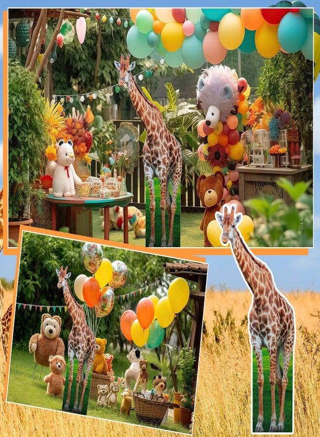 Quzzil 6 ft Giraffe Cardboard Stand up Cutout Decoration Life Size Safari Jungle Giraffe Cardboard Stand-up Zoo Animal Theme Party Backdrop Photo Prop Standup for Theme Party Baby Shower Decoration - Image 5