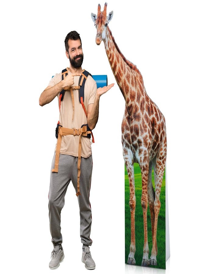 Quzzil 6 ft Giraffe Cardboard Stand up Cutout Decoration Life Size Safari Jungle Giraffe Cardboard Stand-up Zoo Animal Theme Party Backdrop Photo Prop Standup for Theme Party Baby Shower Decoration - Image 1