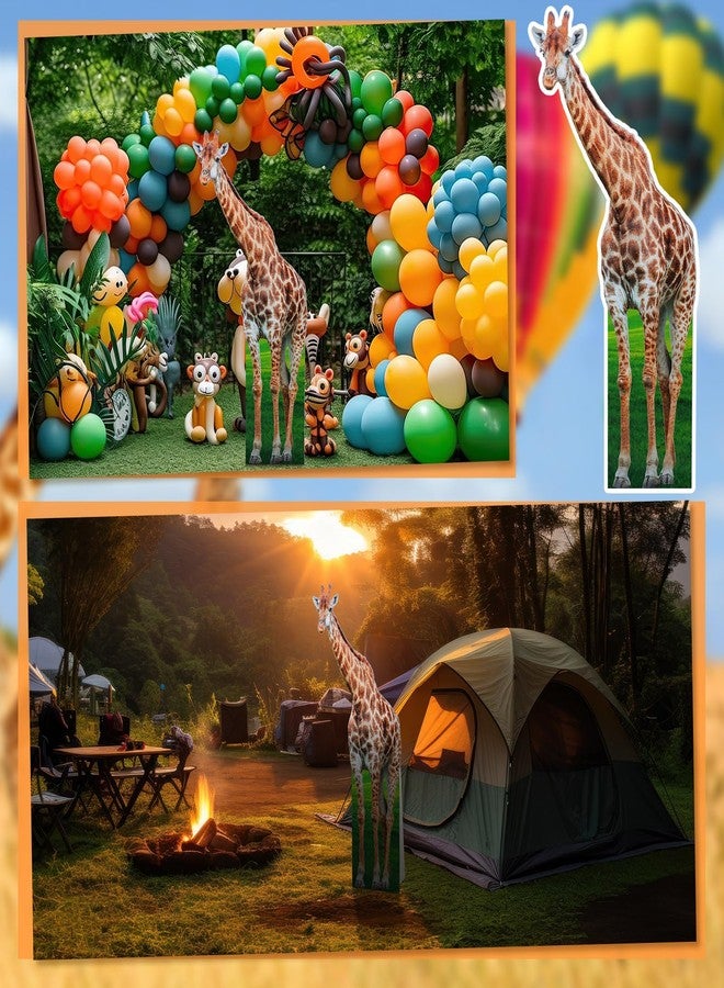 Quzzil 6 ft Giraffe Cardboard Stand up Cutout Decoration Life Size Safari Jungle Giraffe Cardboard Stand-up Zoo Animal Theme Party Backdrop Photo Prop Standup for Theme Party Baby Shower Decoration - Image 4