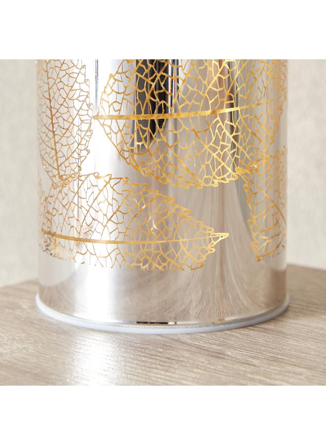 Home Box Briar Leaf Cutout Domelike Nickle Glass LED Lamp - 8x8x15 cm - Image 4