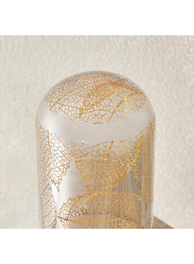 Home Box Briar Leaf Cutout Domelike Nickle Glass LED Lamp - 8x8x15 cm - Image 3