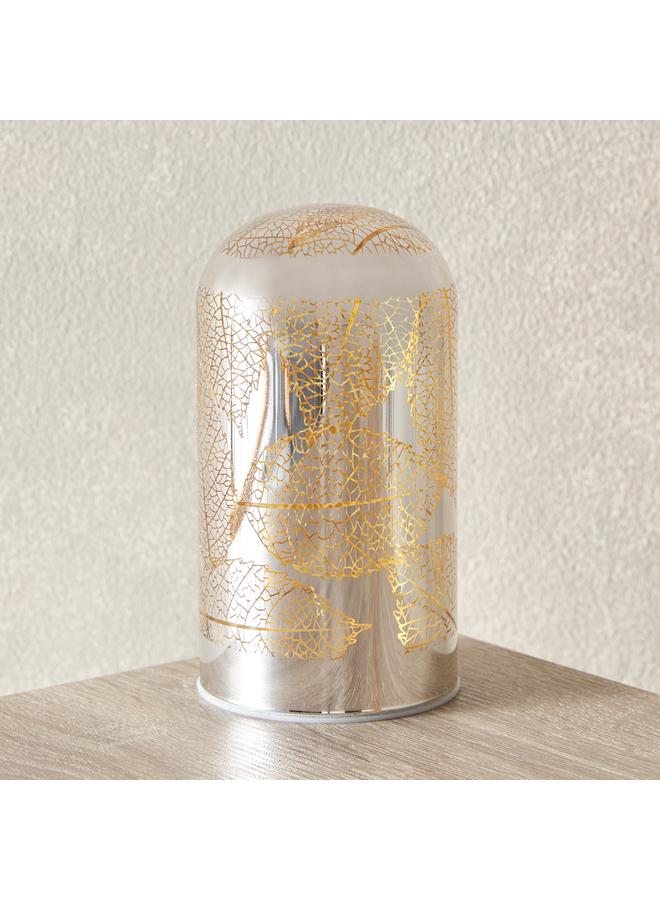Home Box Briar Leaf Cutout Domelike Nickle Glass LED Lamp - 8x8x15 cm - Image 2