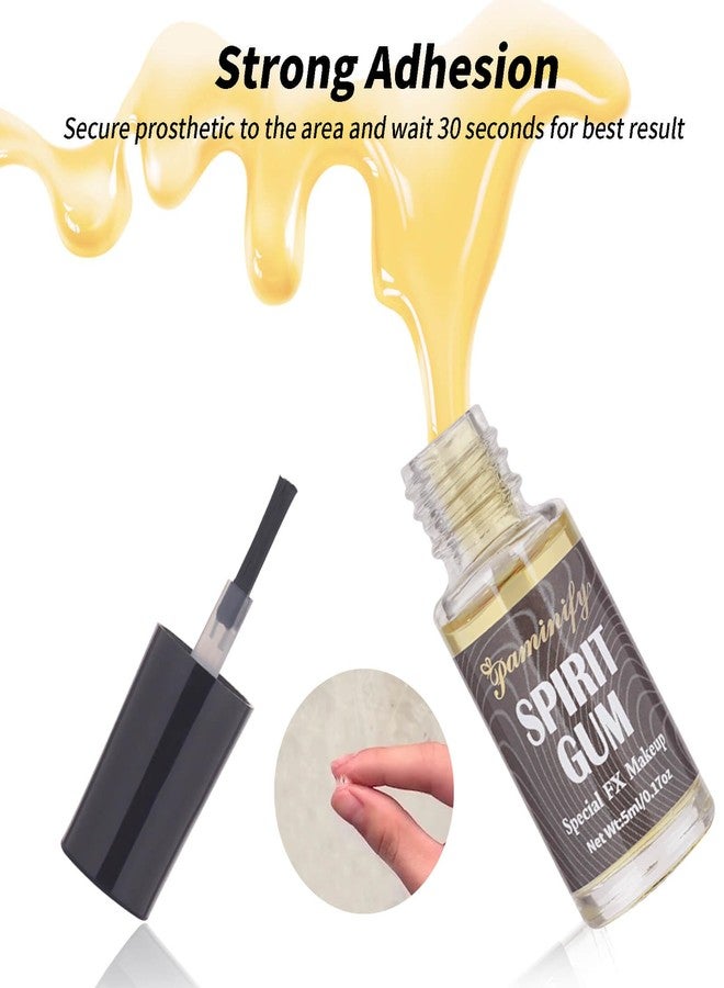 paminify طقم لاصق ومزيل لاصق باميني في - 5 مل لاصق + 30 مل مزيل مكياج SFX، لاصق مكياج احترافي للبروستhetics للهالوين، المسرح، الكوسبلاي، أزياء المؤثرات الخاصة - Image 4