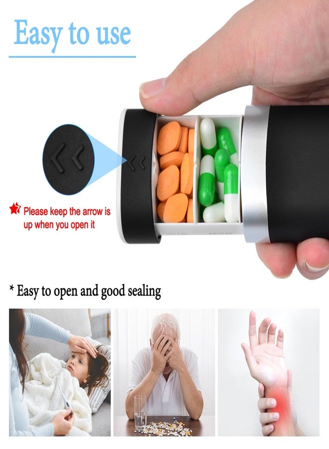 greencycle Pill Organizer 7 Day, Weekly Pill Cases, Portable Daily Pill Box Container Travel Pill Holder Pretty Home Medicine Box Pill Dispenser to Hold Vitamins Fish Oil, Supplement (Black - Image 5