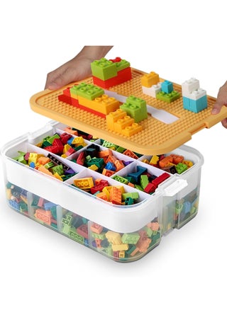 Stackable Kids Toy Storage Box, Building Blocks Game Organizers, Miniature Containers Bins, Home Plastic Organizer Box, Child Toy Containers with Base Plates, Lids, Partition, Handle - pzsku/Z4837662B1F729B3C2818Z/45/_/1719194509/a8a6a74f-3303-4957-ac32-e4c728760e8d