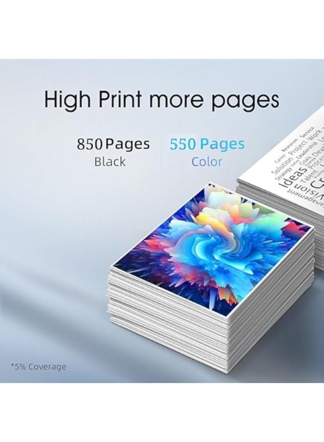 Terabyte خرطوشة حبر H-61XL متوافقة مع HP DeskJet وسلسلة OfficeJet، 30 مل، أسود/ثلاثي الألوان، 4 عبوات، إنتاجية عالية تصل إلى 850 صفحة بالأسود/550 صفحة بالألوان - Image 2