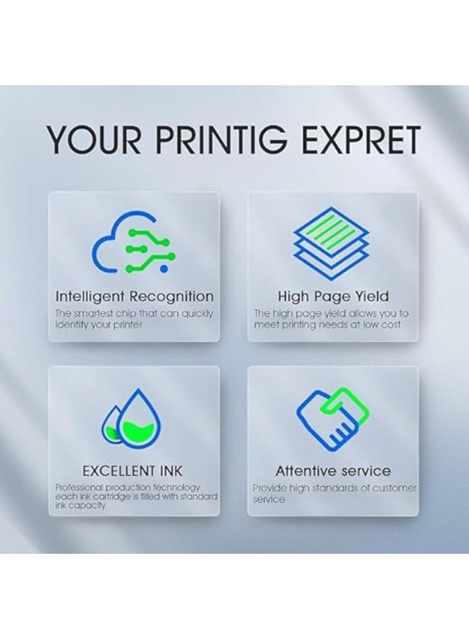 Terabyte خرطوشة حبر H-61XL متوافقة مع HP DeskJet وسلسلة OfficeJet، 30 مل، أسود/ثلاثي الألوان، 4 عبوات، إنتاجية عالية تصل إلى 850 صفحة بالأسود/550 صفحة بالألوان - Image 3